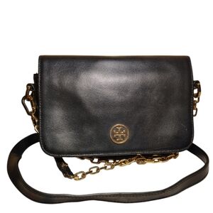Tory Burch Black Robinson Mini Chain Crossbody